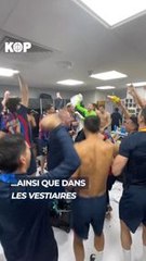 La fête du Barça après la victoire en Supercoupe d'Espagne 
