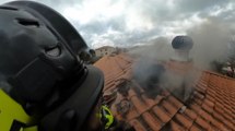 Gualdo Tadino (PG) - A fuoco il tetto di una villetta: l'intervento visto dalla action-cam (17.01.23)
