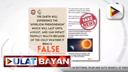 PAGASA: Aphelion phenomenon, hindi dahilan ng pag-ulan sa bansa
