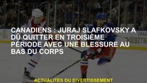 Canadiens: Juraj Slafkovsky a dû partir en troisième période avec une blessure au bas du corps