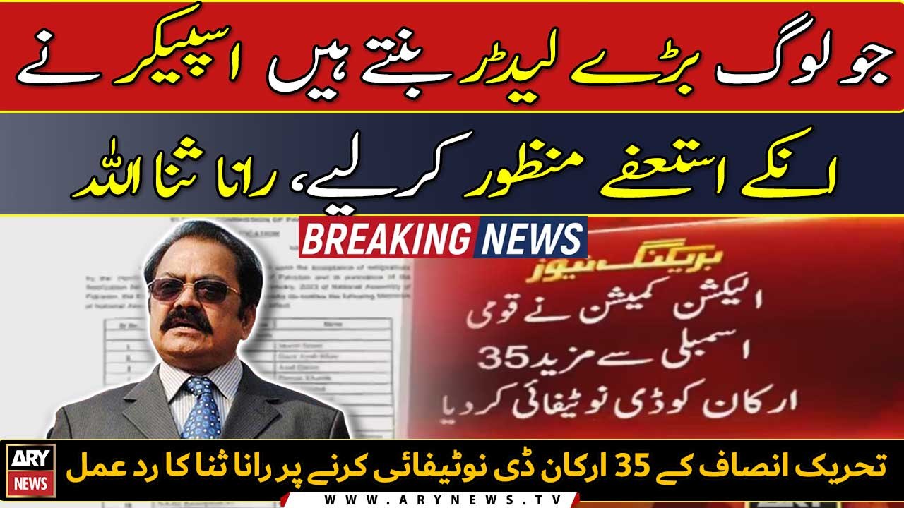 Rana Sanaullah's reaction on PTI MNAs de-notification
