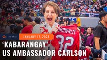 US ambassador MaryKay Carlson roots for Ginebra during PBA finals