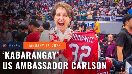 US ambassador MaryKay Carlson roots for Ginebra during PBA finals