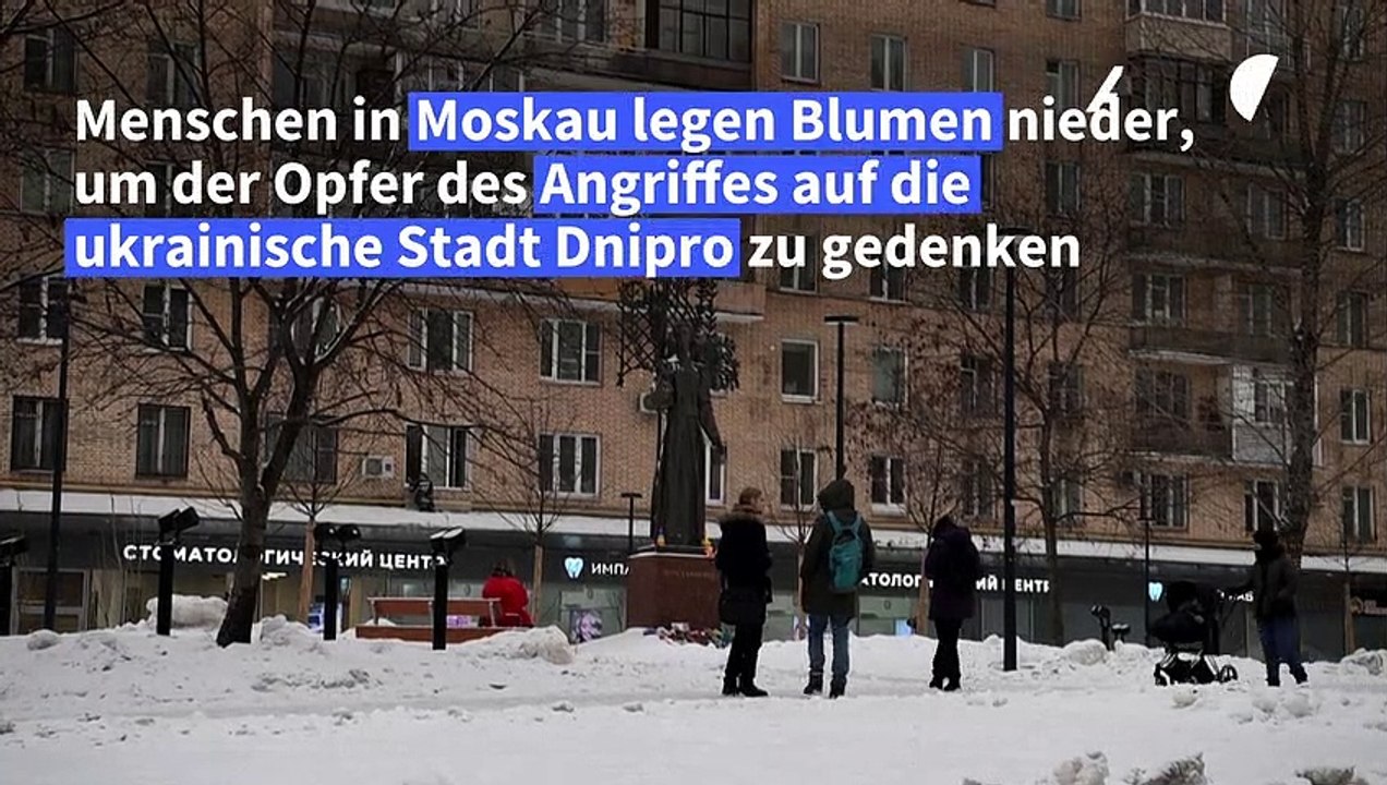 Moskauer trauern um Opfer des russischen Angriffes auf Dnipro