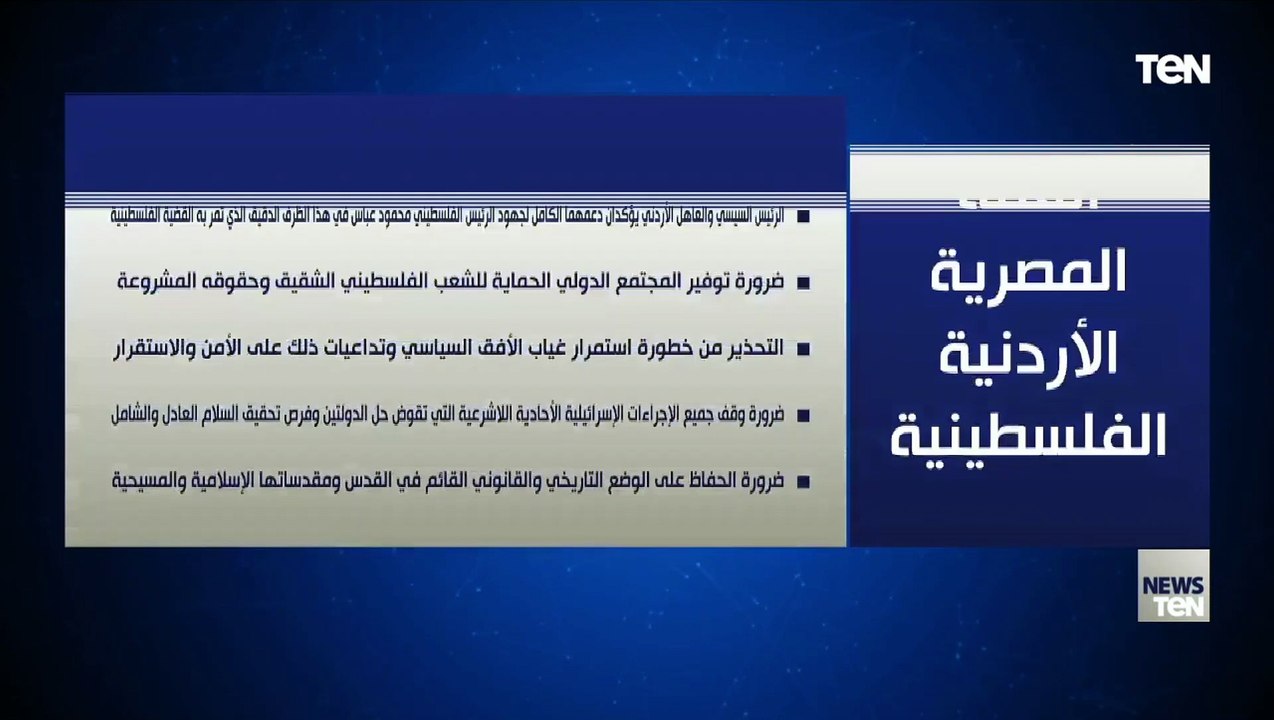 الرئيس عبد الفتاح السيسي يعقد القمة الثلاثية المصرية الأردنية الفلسطينية