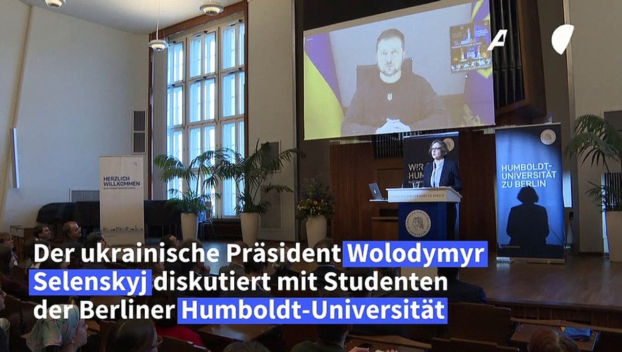 Selenskyj diskutiert mit Studenten in Deutschland