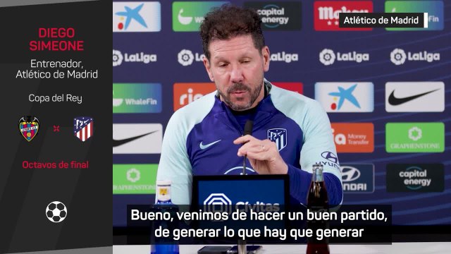Rueda de prensa de Simeone previa al Levante vs. Atlético de Madrid, octavos de final de Copa del Rey