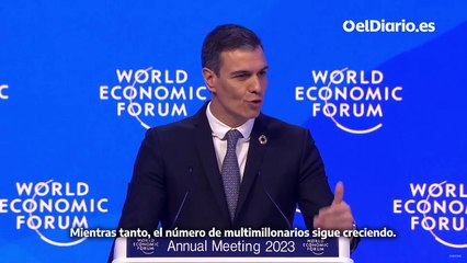 Pedro Sánchez pide en Davos a la élite empresarial mundial que “priorice el bienestar de la gente”