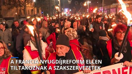 Download Video: Tüntetés előzte meg a csütörtöki sztrájknapot Franciaországban