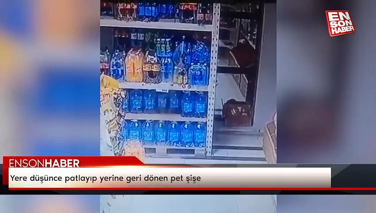 Yere düşünce patlayıp yerine geri dönen pet şişe