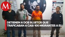 Aseguran casi 100 migrantes en Veracruz; hay dos detenidos por tráfico de personas