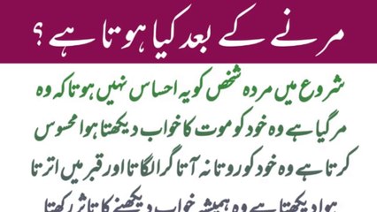 Marny k baad kia hota ha ? مرنے کے بعد کیا ہوتا ہے؟