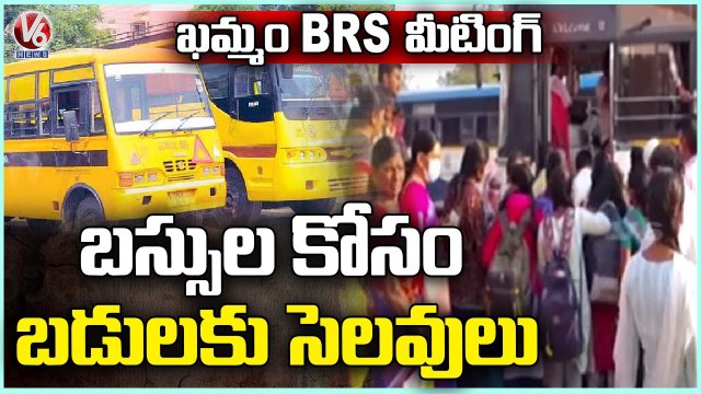 Public Facing Problems With Lack Of Buses At Bus Stands Over CM KCR Khammam Meeting _ V6 News (1)