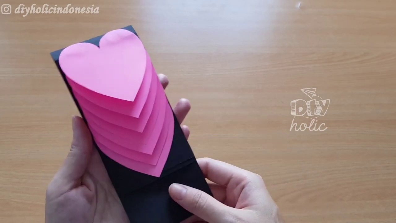 how to make a unique greeting card   _  HEART WATERFALL GREETING CARDS