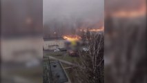 Kiev'de kreş yakınına helikopter düştü: Ölü ve yaralılar var