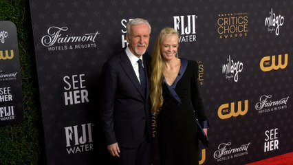 Download Video: James Cameron and Suzy Amis 2023 Critics Choice Awards Red Carpet Arrivals