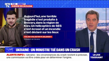 Crash d'un hélicoptère près de Kiev: Zelensky déplore "une terrible tragédie"