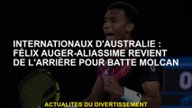 Australie internationale: Félix Auger-Aliassime revient du dos pour Molcan Bat