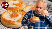 Una CENA SÚPER FÁCIL, que se prepara en 10 MINUTOS  y con solo dos ingredientes: HUEVOS EN PAN