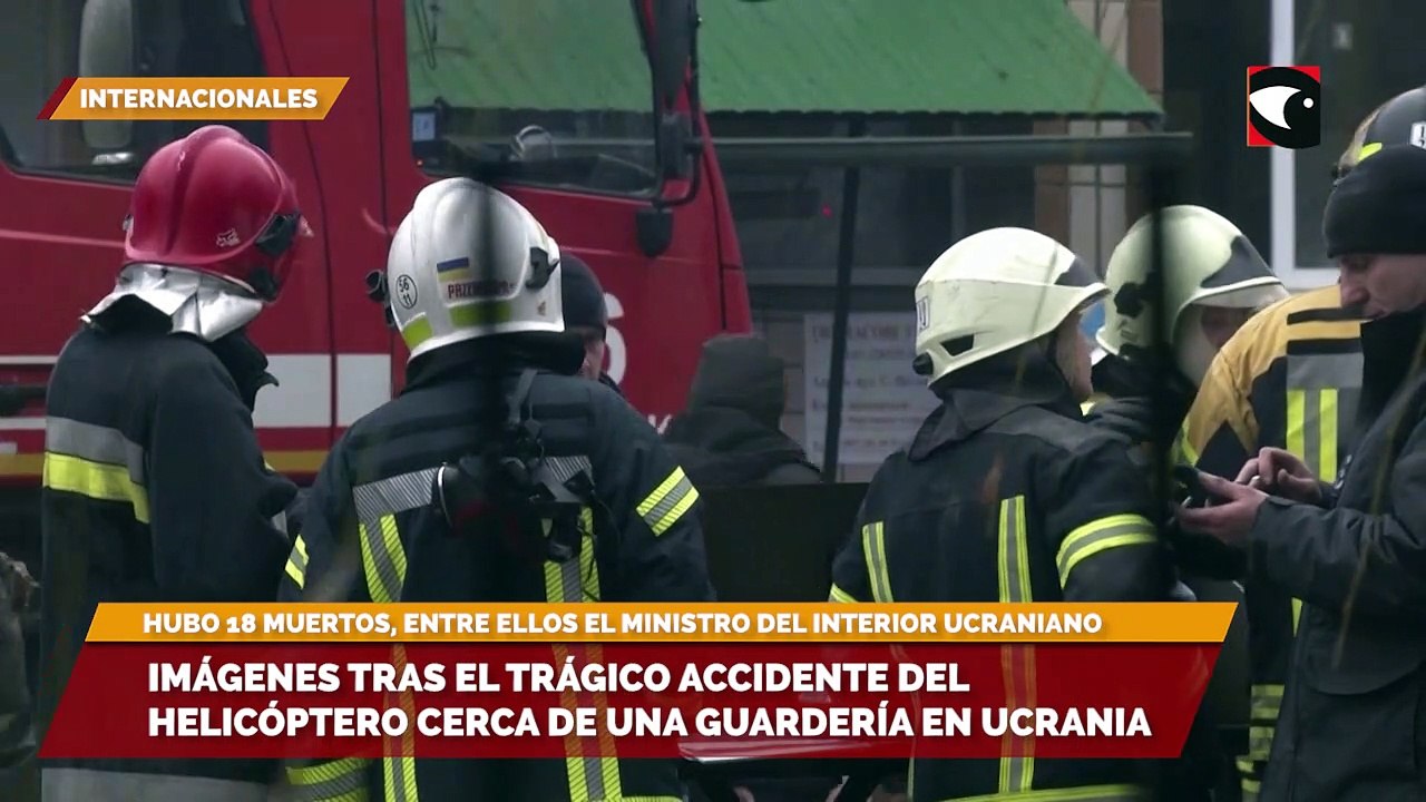 (Reuter)Imágenes tras el trágico accidente del helicóptero cerca de una guardería en ucrania