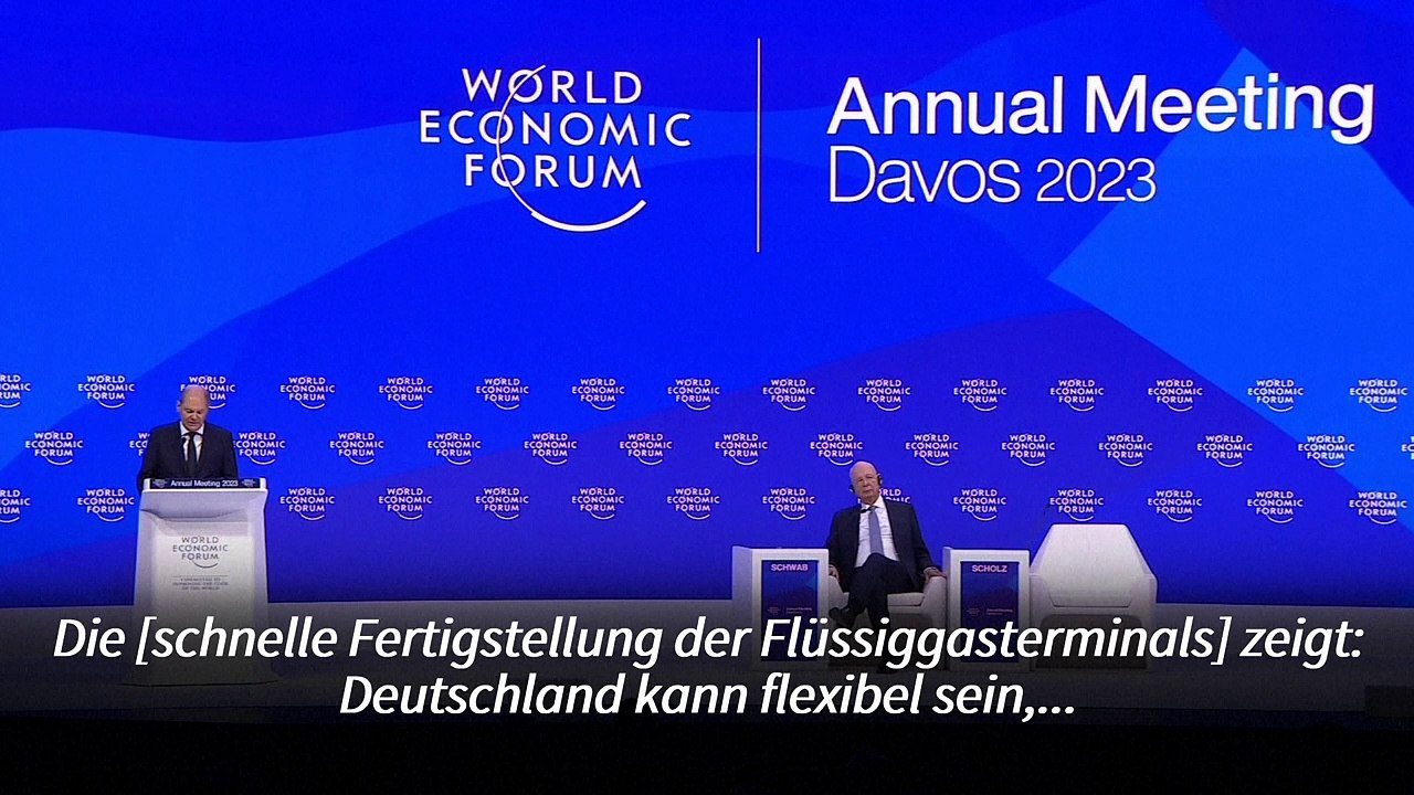 Scholz preist in Davos 'neue deutsche Schnelligkeit'