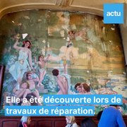 Une ancienne peinture publicitaire a été découverte derrière un miroir de la brasserie Excelsior de Nancy