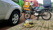 Motociclista fica ferido após acidente de trânsito no Centro