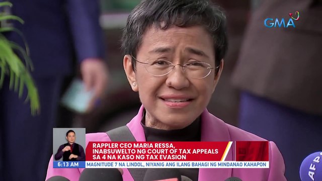 Rappler CEO Maria Ressa, inabsuwelto ng Court of Tax Appeals sa 4 na kaso ng tax evasion | UB