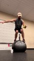 Guy Executes Unique Balancing Trick on Stability Ball