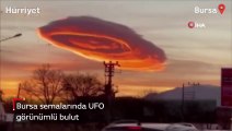 Bursa semalarında UFO görünümlü bulut