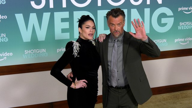 Audra Mari and Josh Duhamel Shotgun Wedding Los Angeles Premiere Arrivals