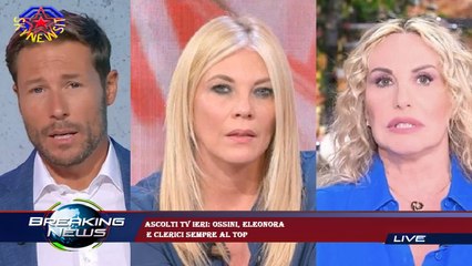 Ascolti tv ieri: Ossini, Eleonora  e Clerici sempre al top