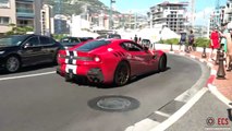 Ferrari F12 TDF Driving in Monaco - Lovely V12 Sounds -
