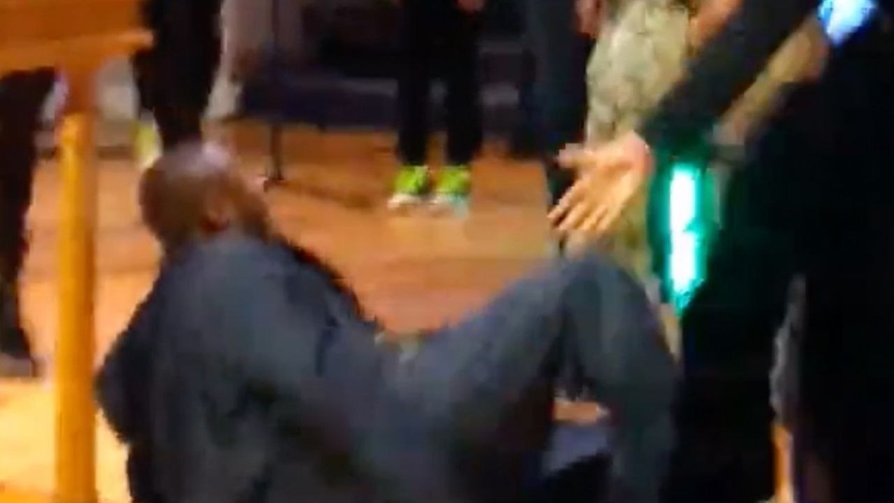 Dancing Dad Falls Over As Navy Daughter Surprises Him