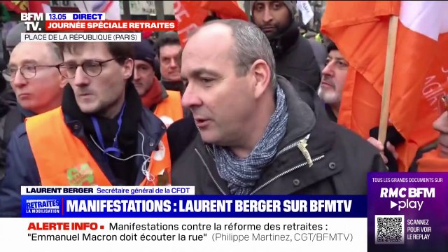 Retraites: Cette réforme, elle n'est pas juste , affirme Laurent Berger, secrétaire général de la CFDT