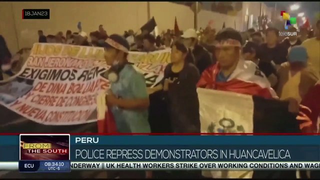 Police repress social demonstrations in Huancavelica, Peru
