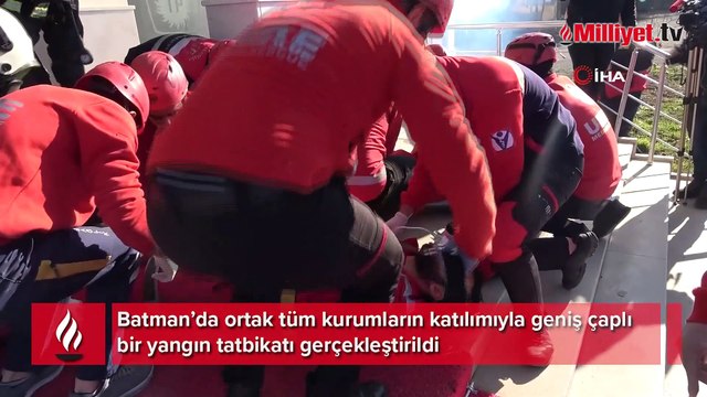 Batman'da gerçeğini aratmayan yangın tatbikatı