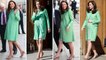 Pregenant Kate Middleton Greets Spring In A Mint-Green Coat Dress By Jenny Packham In London