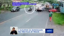 3 sugatan sa banggaan ng tricycle at truck | Saksi