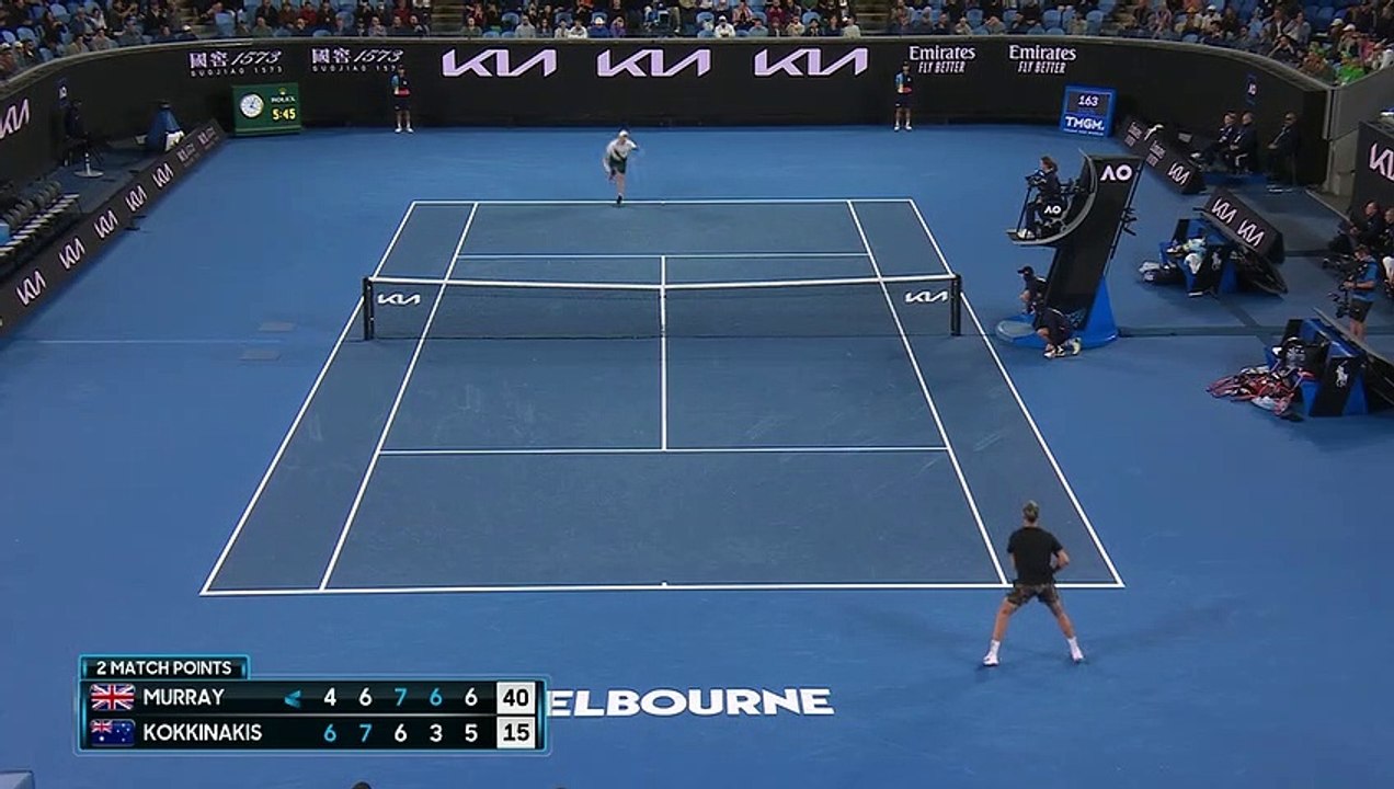 Murray completes epic comeback against Kokkinakis