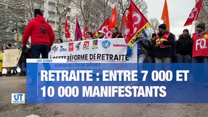 Download Video: À la Une : La manifestation contre la réforme des retraites à Saint-Etienne / La neige est à nouveau tombée dans la Loire / Les artisans s'inquiètent des prix de l'énergie/ La Loire représentée à la 50e édition du festival de la bande dessinée à Angoulême