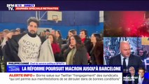 Un opposant à la réforme des retraites évacué pendant le discours d'Emmanuel Macron à la communauté française de Barcelone