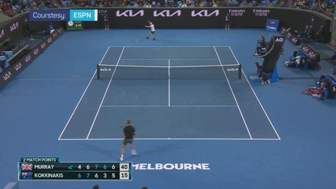 Murray completes epic comeback against Kokkinakis
