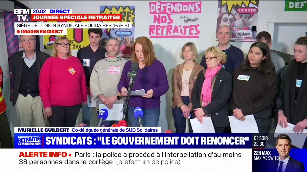 Retraites: l'intersyndicale appelle à "une nouvelle journée de grèves et de manifestations le 31 janvier"