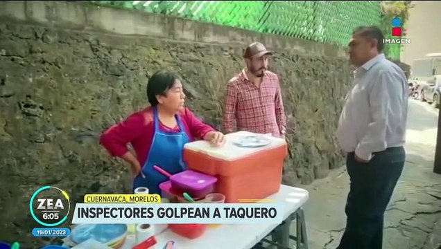 Inspectores golpean a taquero afuera del Congreso de Morelos