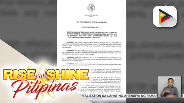 EO na magpapatuloy sa implementasyon ng mababang tariff rates sa mga deboned poultry meat, nilagdaan na ni Pang. Marcos Jr.