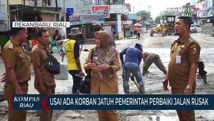 Usai Ada Korban Jatuh Pemerintah Perbaiki Jalan Rusak