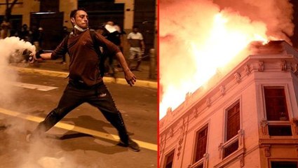 Peru yangın yeri! Tarihi bina cayır cayır yandı, protestolardaki toplam ölü sayısı sayısı 53'ü buldu