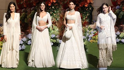 Anant Radhika Engagement: Katrina, Ananya,Sara, Khushi Kapoor White Dress Look Video|*Entertainment