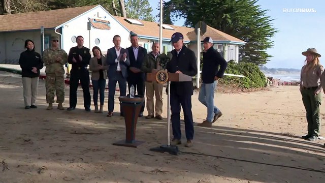 Biden na Califórnia após tempestades : “Destruição levará anos para ser reconstruída”
